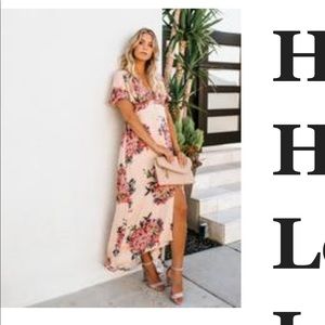 Hydrangea high low maxi dress. Never worn